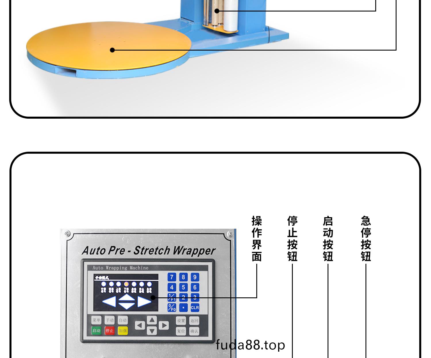 自(zi)動(dong)纏繞膜包裝(zhuang)機(ji)細(xi)節圖(tu)