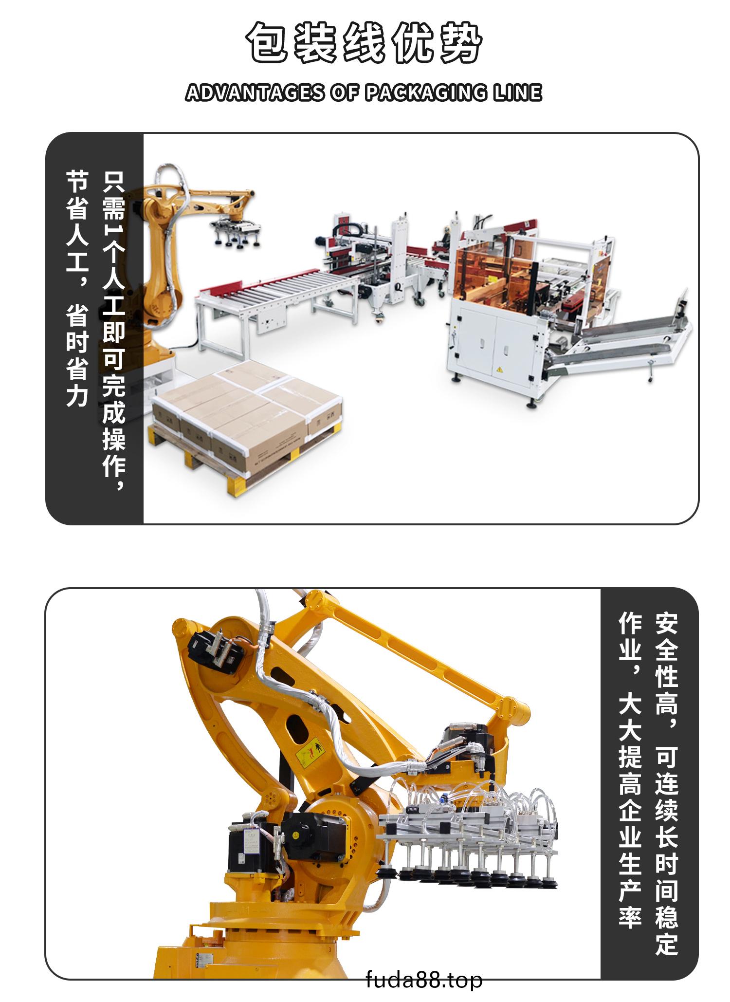 開(kai)箱折(zhe)蓋(gai)工(gong)字封(feng)箱(xiang)碼垜流(liu)水線(xian)細(xi)節(jie)圖(tu)